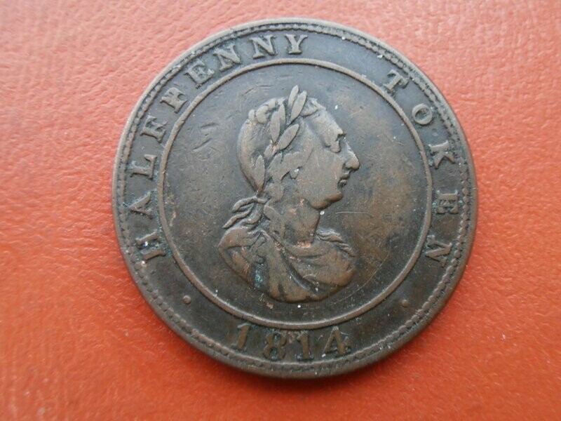 Halifax Nova Scotia Halfpenny Token  -  1814