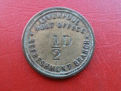 Liverpool Post Office Refreshment Branch Halfpenny Scarce