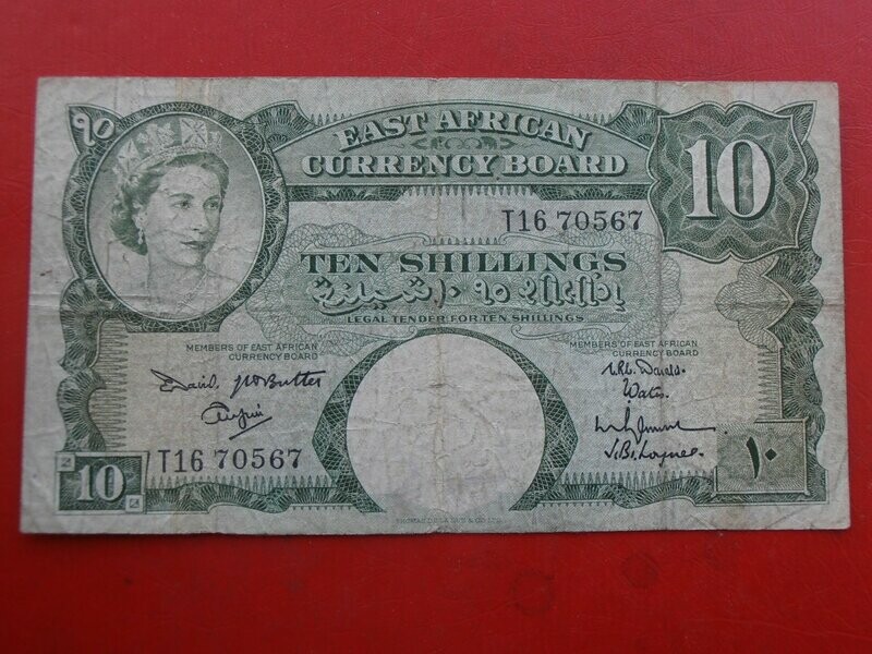 East Africa 10 Shillings  -  1958-60