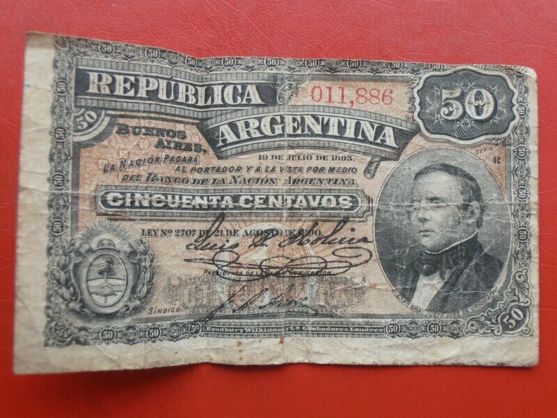 Argentina 50 Centavos  -  1895