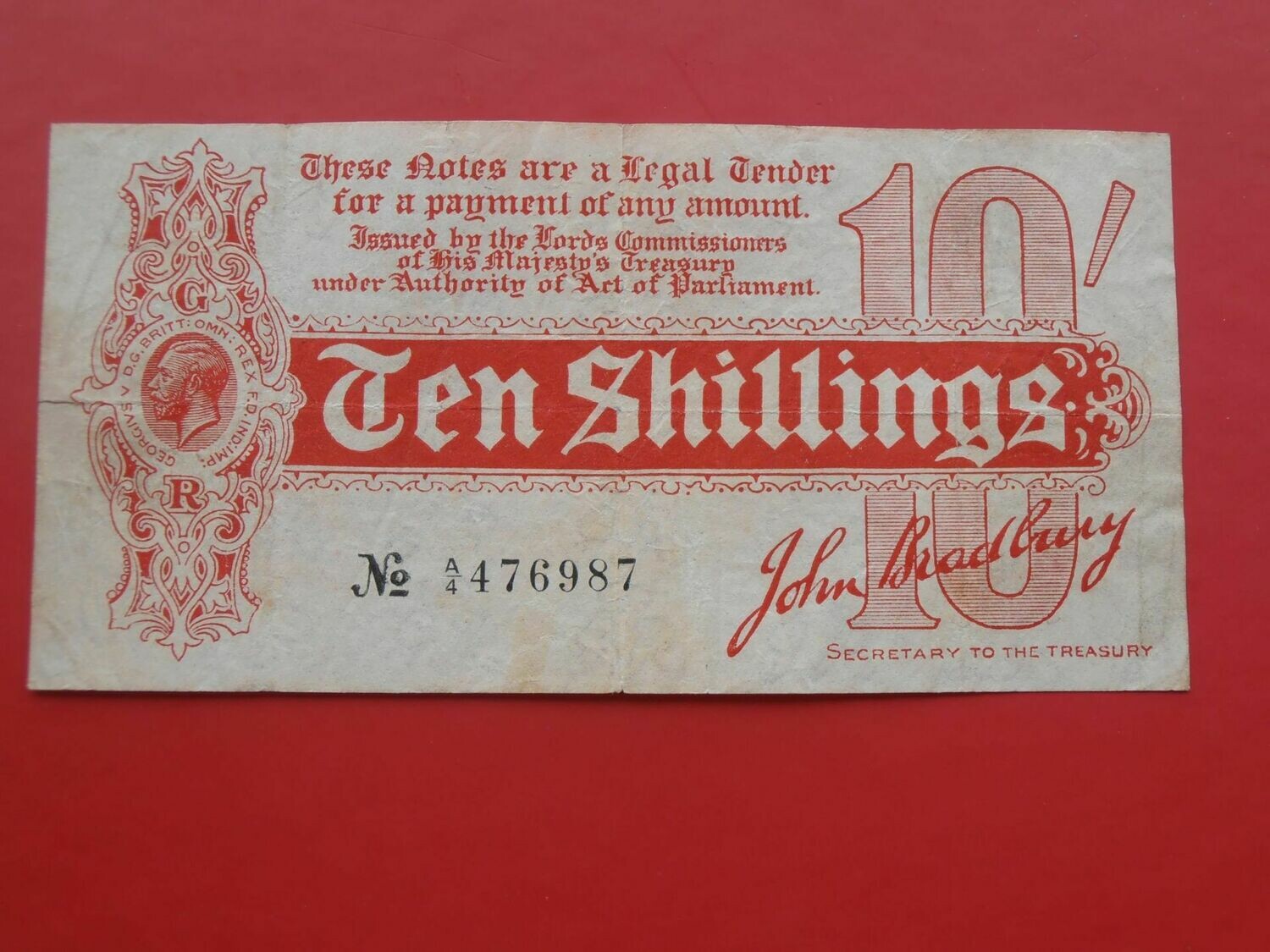 Treasury Ten Shillings - 1914 Scarce