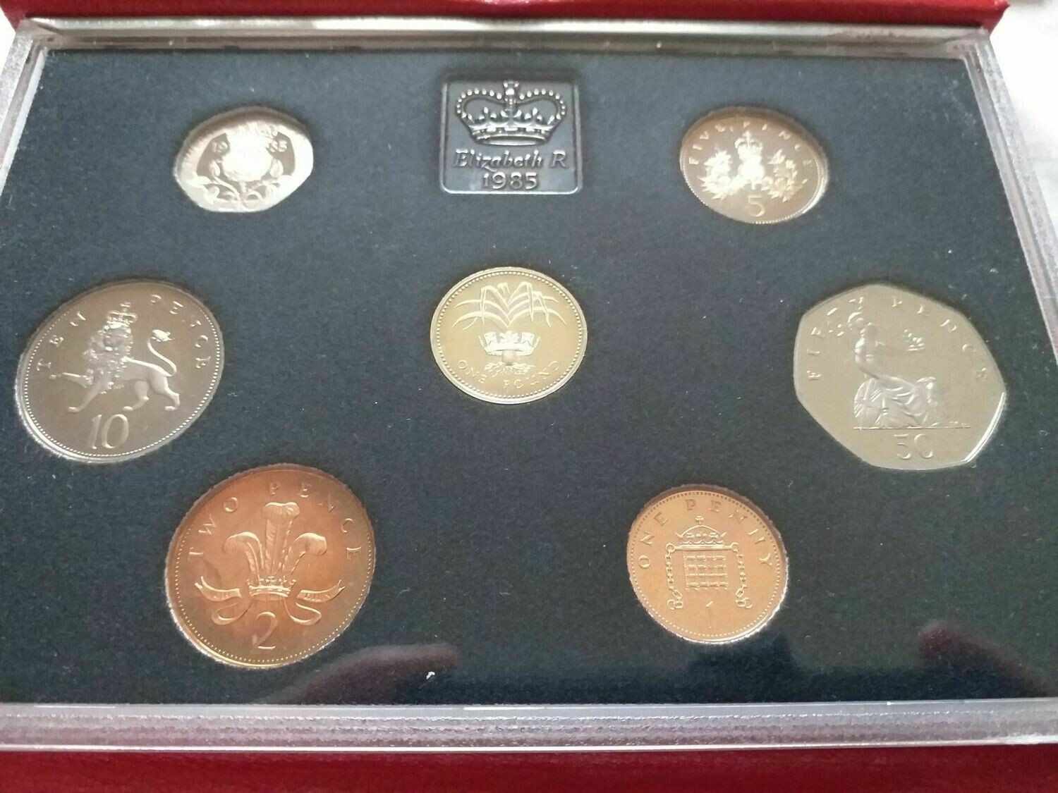 1985  -  Proof Set (Red Leather Case)