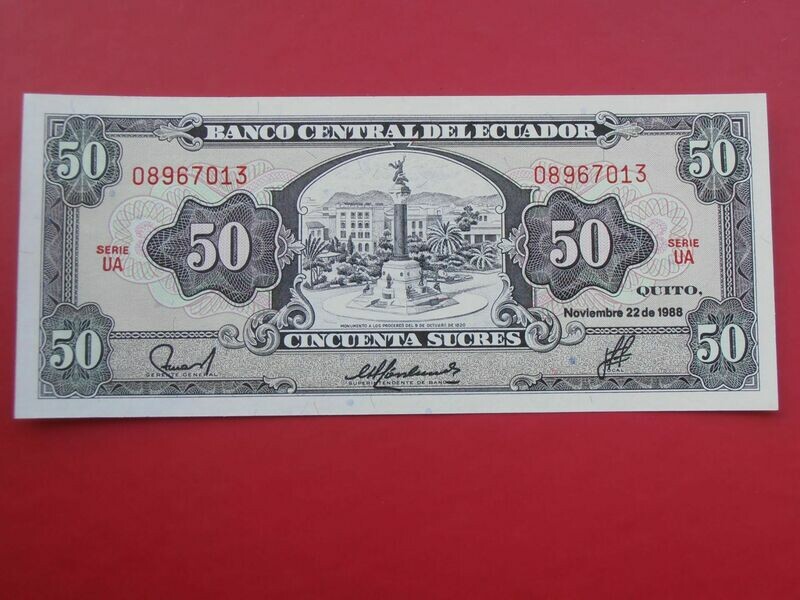 Ecuador 50 Sucres  -  1988