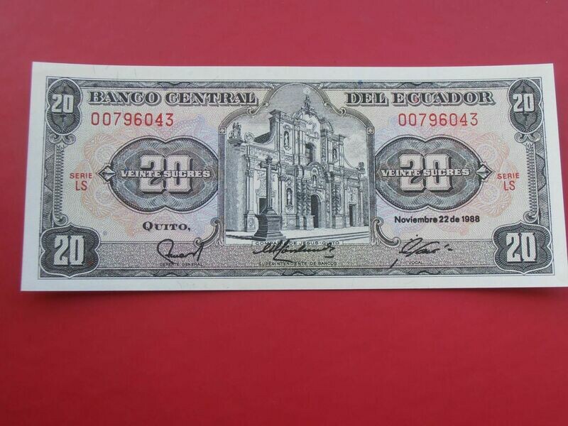 Ecuador 20 Sucres  -  1988