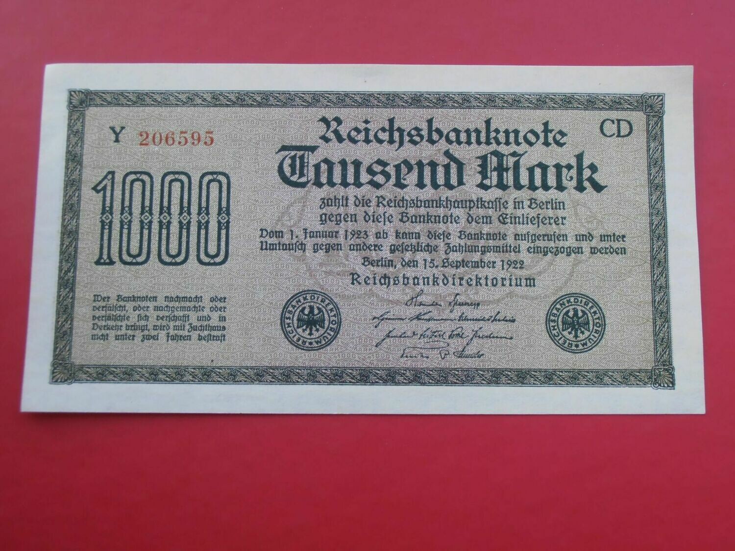 Germany 1000 Marks 1922