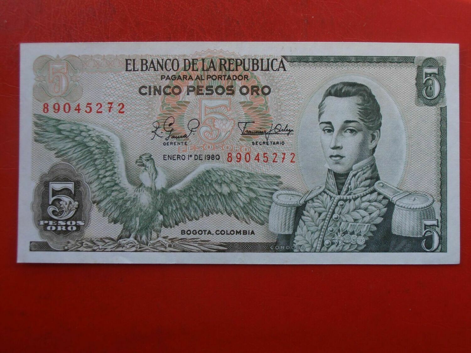 Colombia 5 Pesos  -  1980