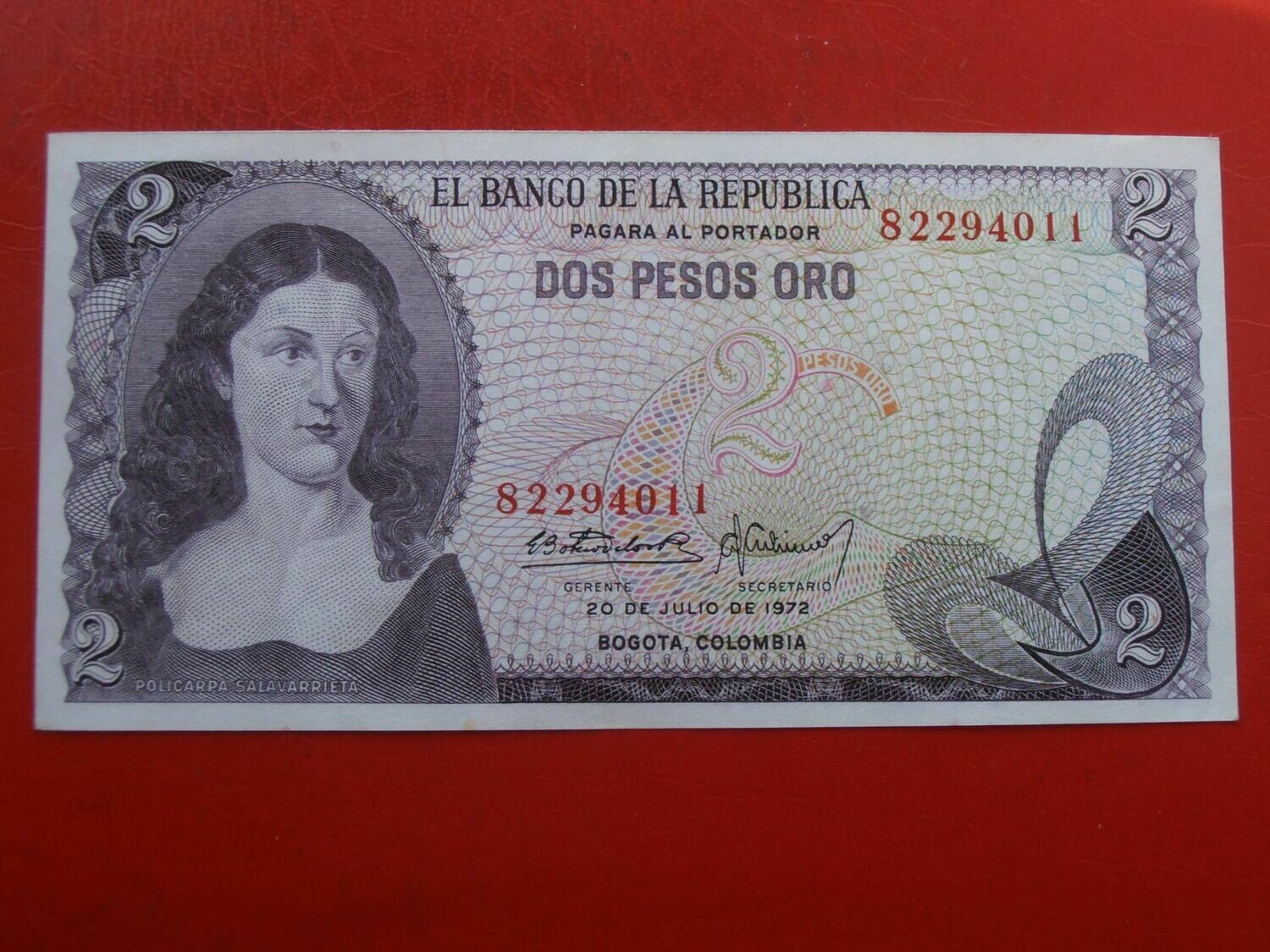 Colombia 2 Pesos  -  1972
