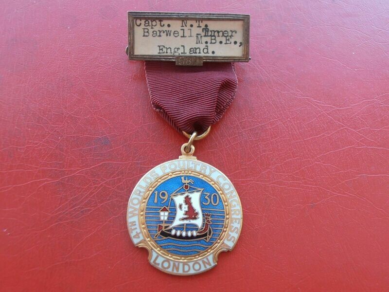 Fourth Worlds Poultry Congress London Medal  -  1930