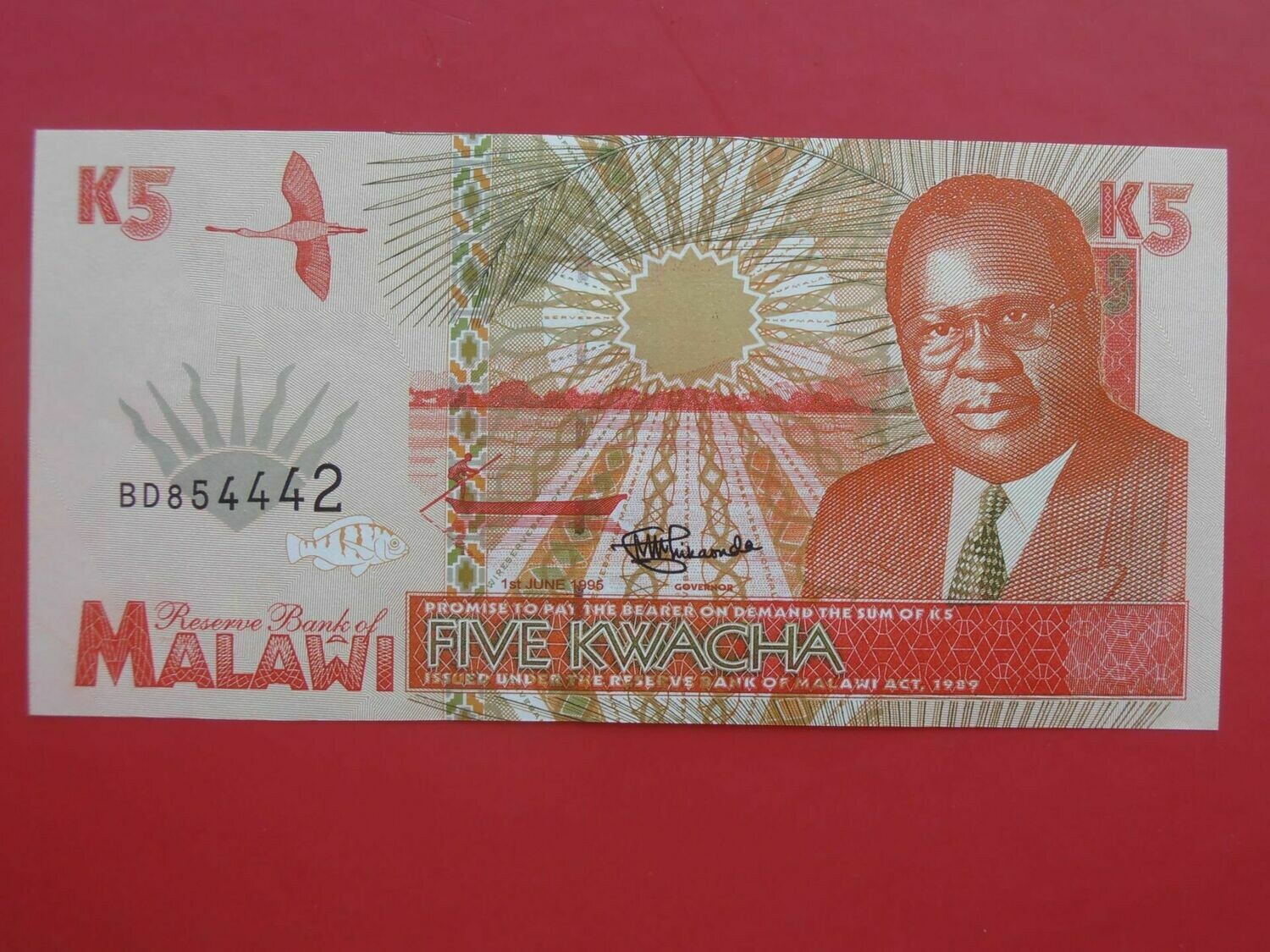 Malawi 5 Kwacha  -  1995