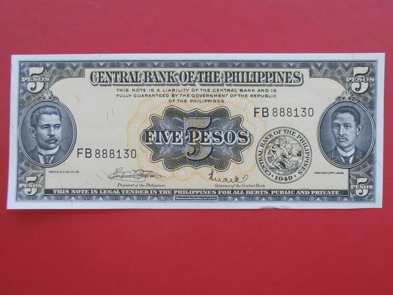Philippines 5 Pesos  -  1949