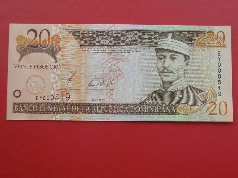 Dominican Republic 20 Pesos  -  2002
