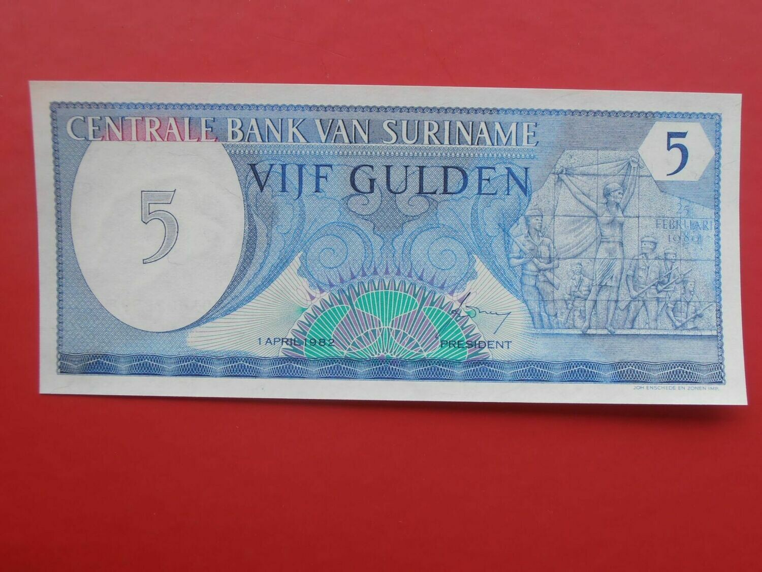 Suriname 5 Gulden  -  1985
