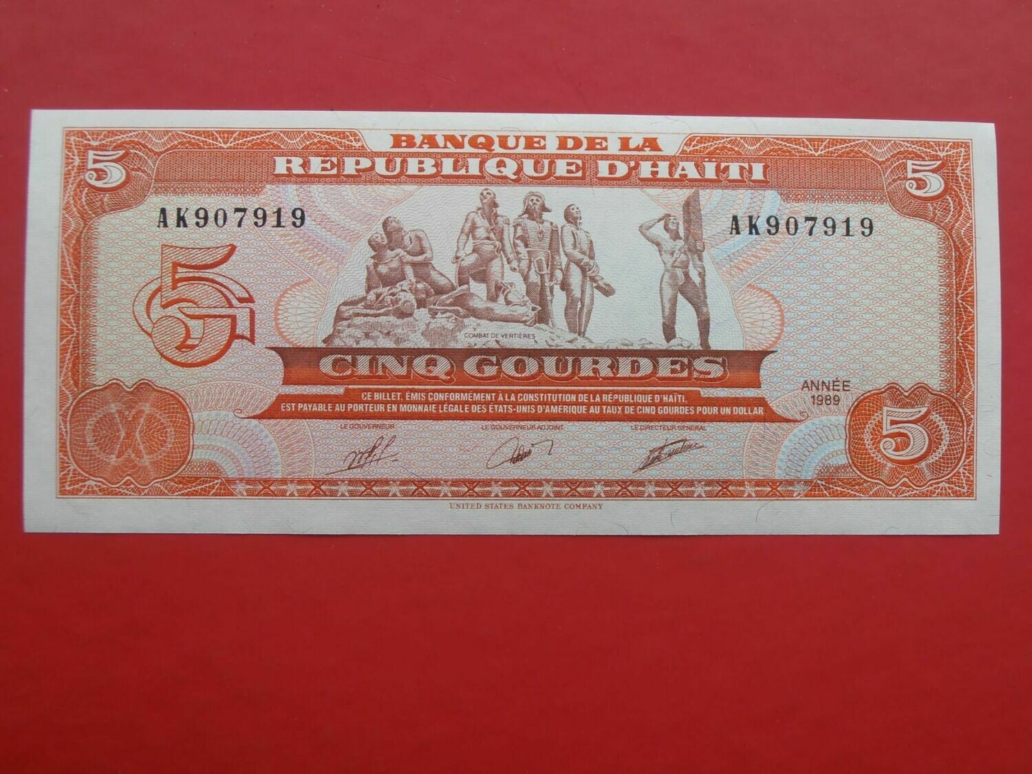 Haiti 5 Gourdes  -  1989