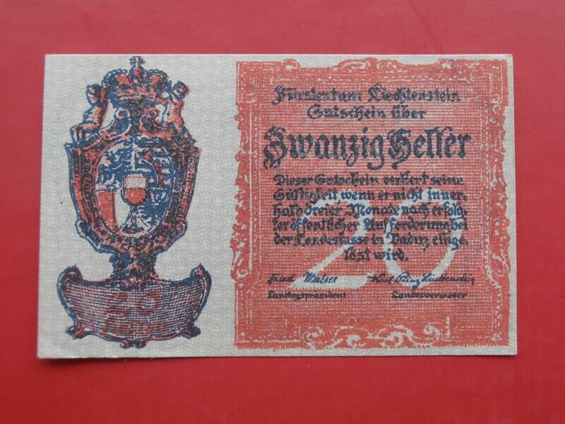 Liechtenstein 20 Heller  -  1920