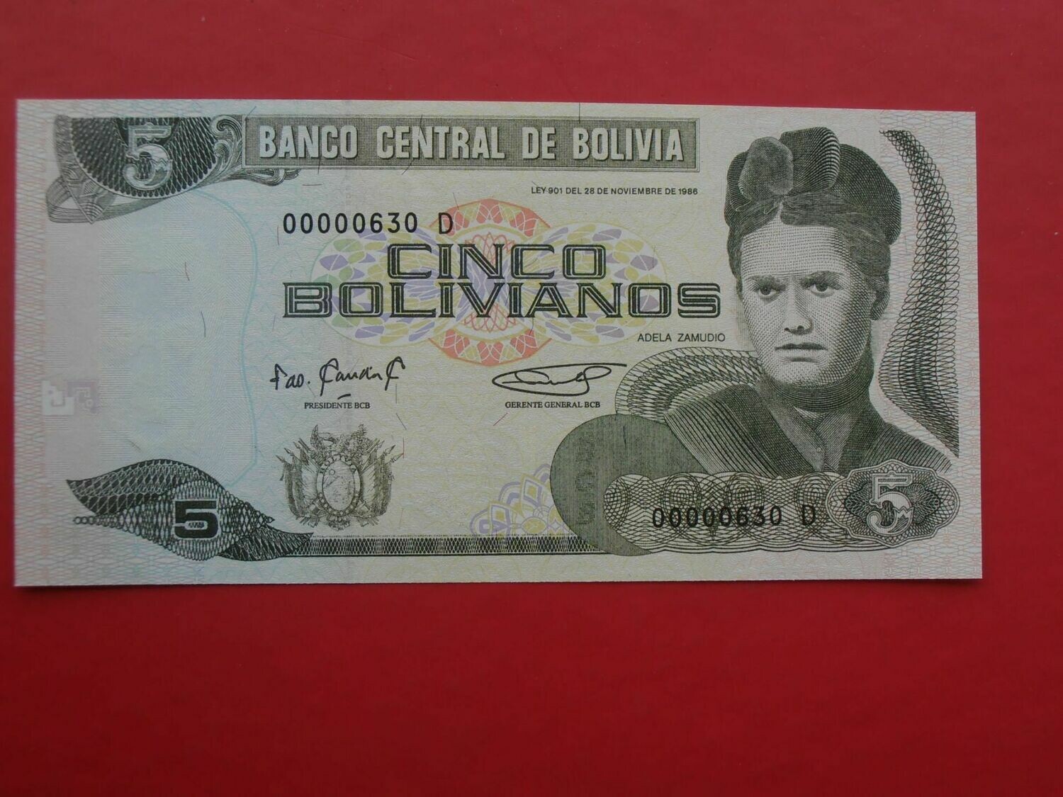 Bolivia 5 Bolivianos  -  1995