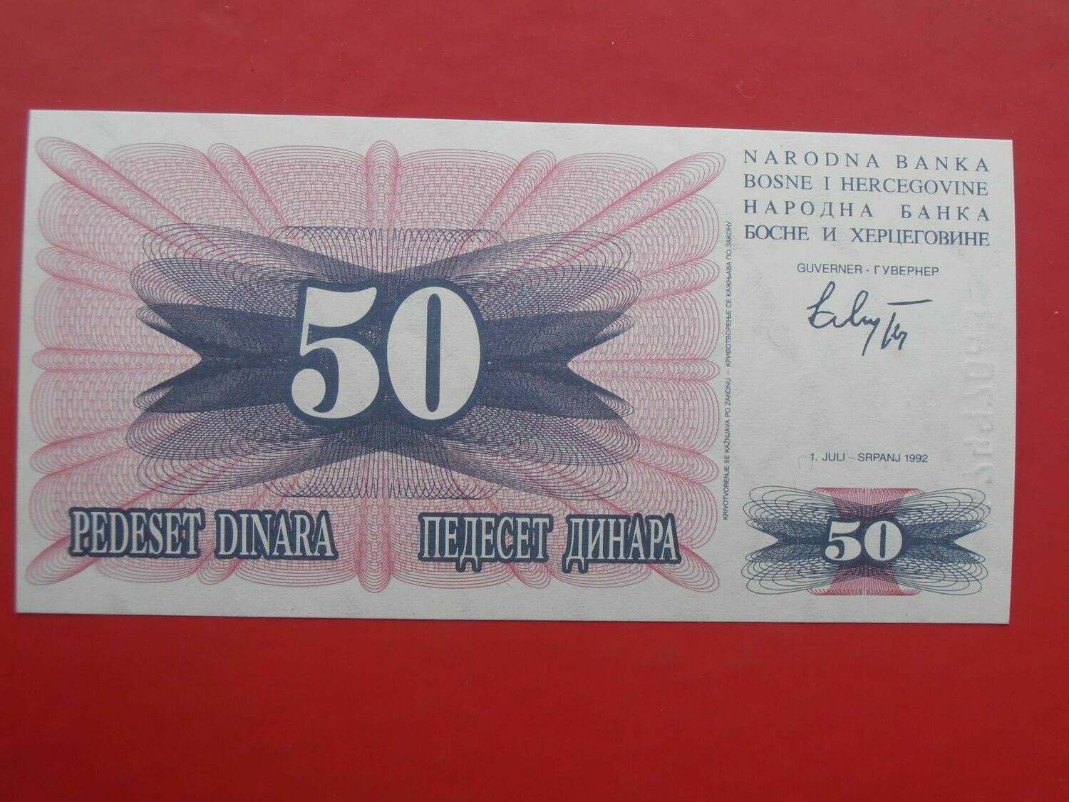 Bosnia Herzegovina 50 Dinara  -  1992