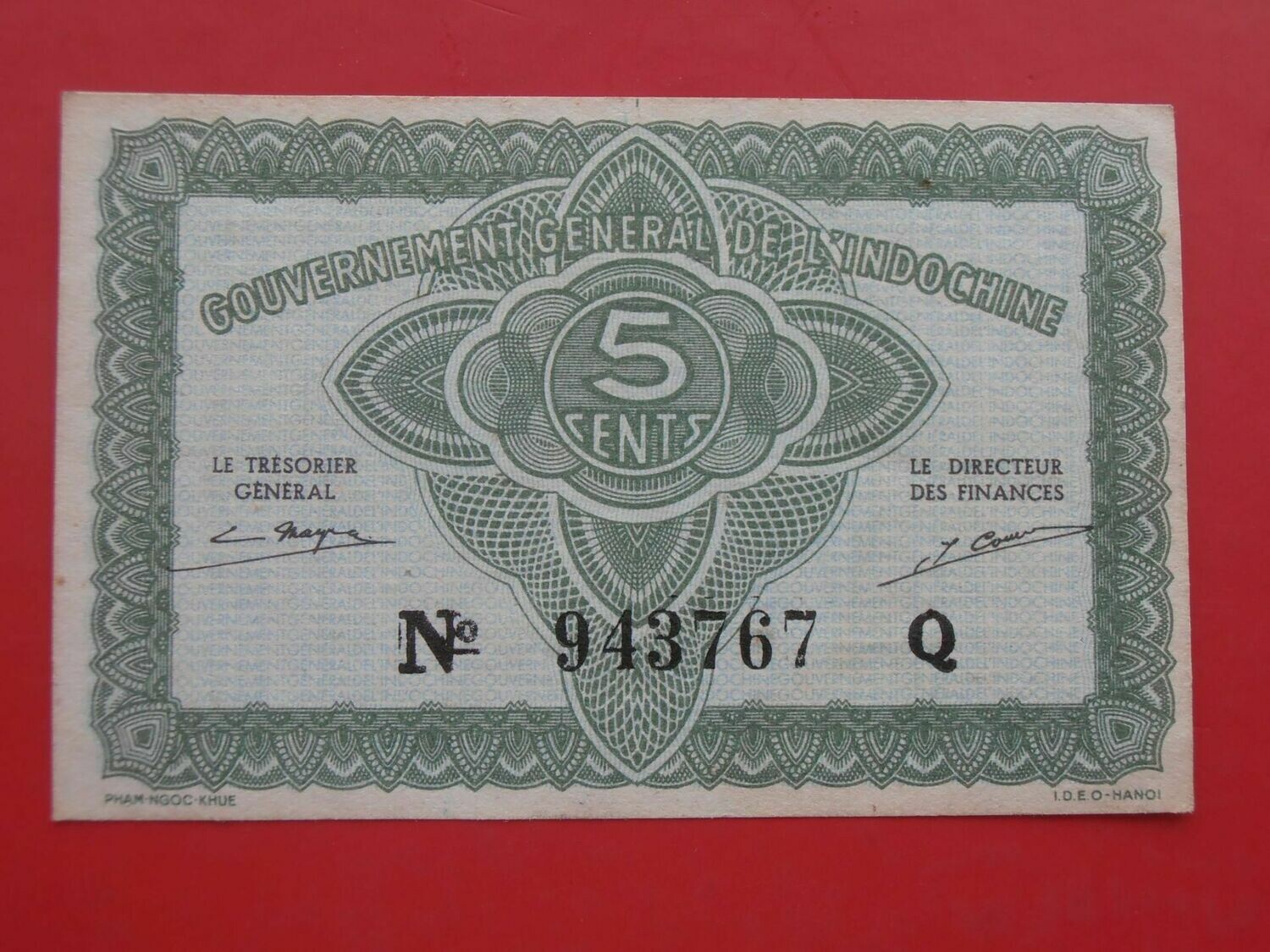 French Indo China 5 Cents  -  1942