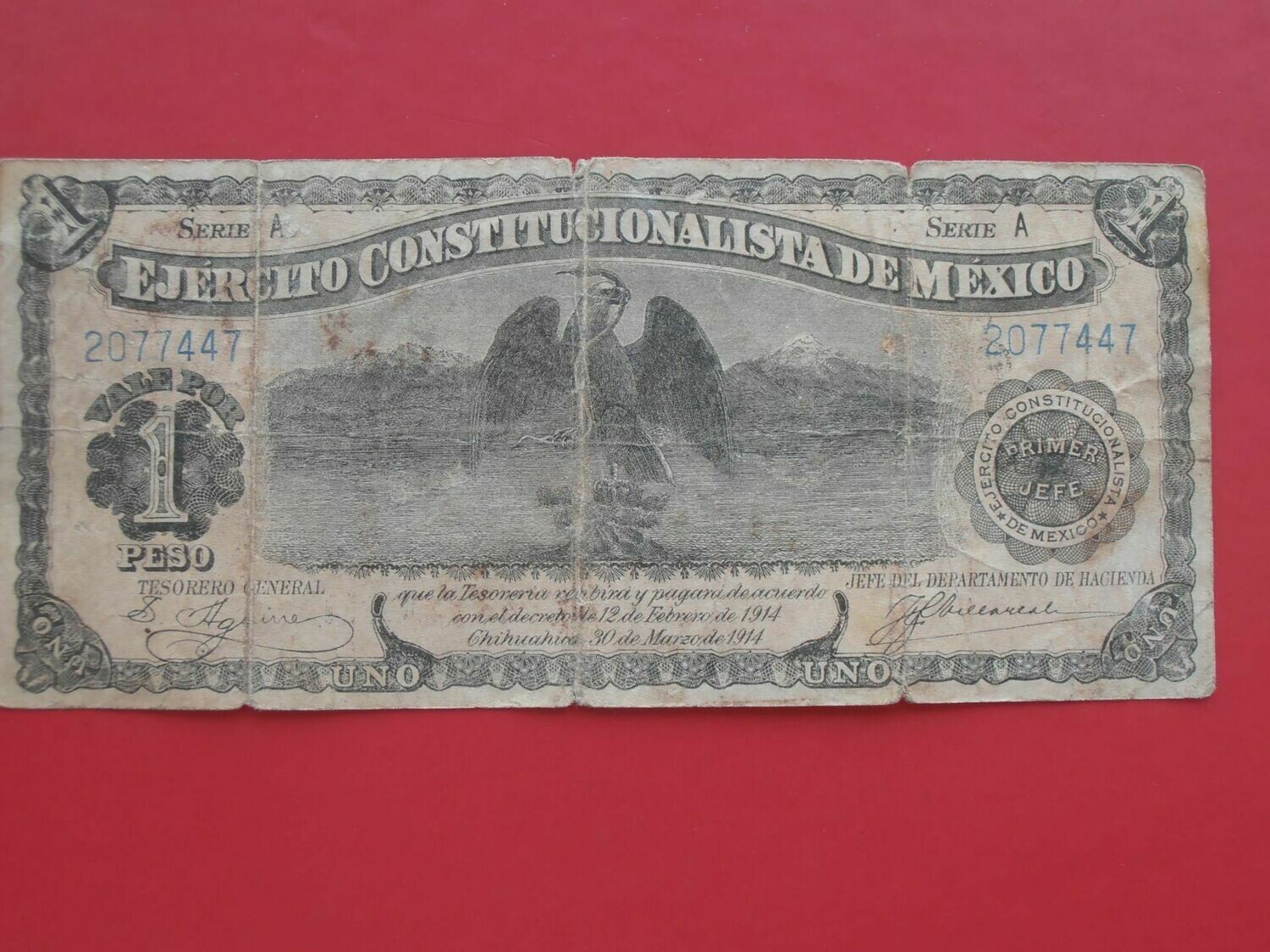 Mexico Chihuahua 1 Peso  -  1914