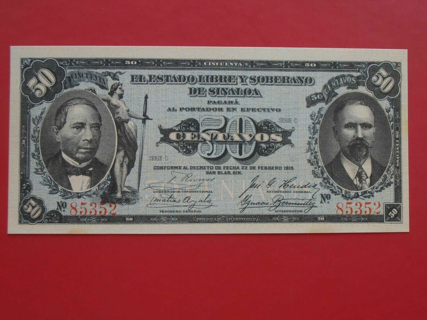 Mexico Sinaloa 50 cents  -  1915