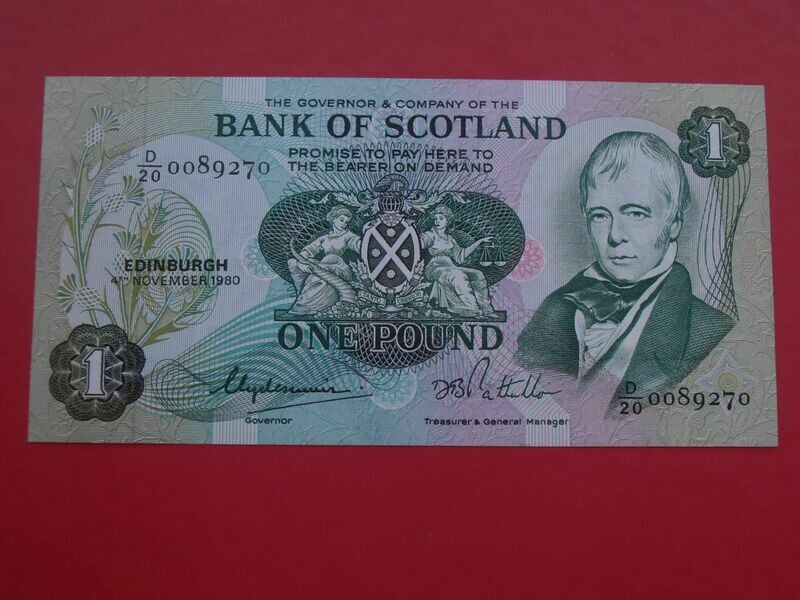 Bank of Scotland £1  -  1980