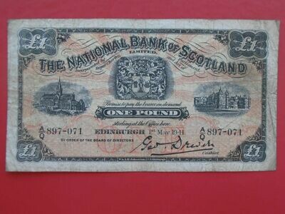 National Bank of Scotland £1 - 1941