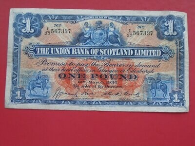 Union Bank of Scotland £1 - 1936