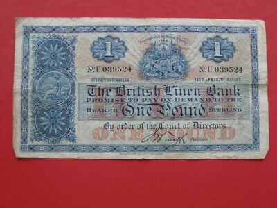 British Linen Bank £1 - 1931