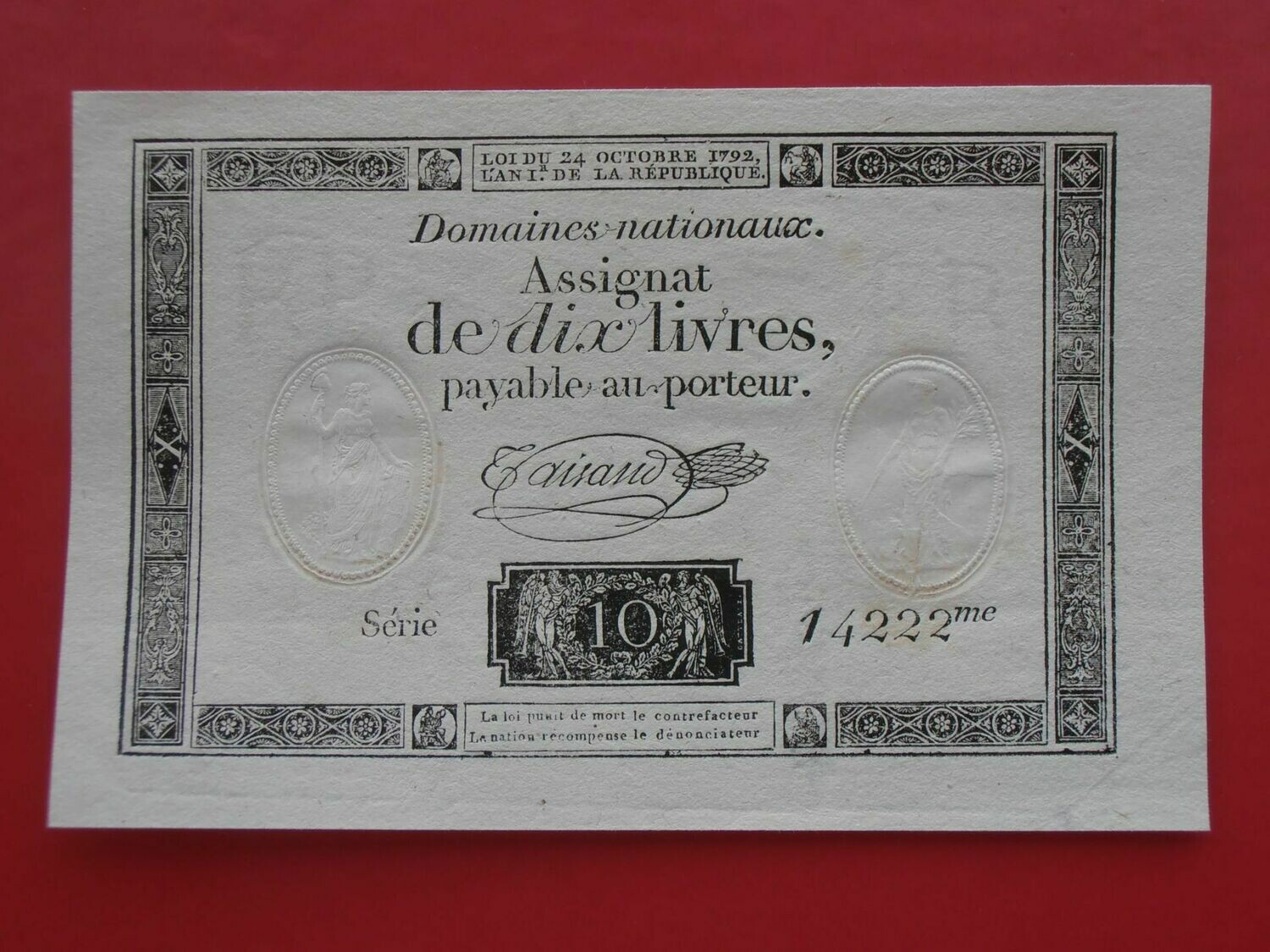 France 10 Livres Assignat - 1792