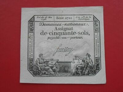 France Assignat - 50 Sols - 1793