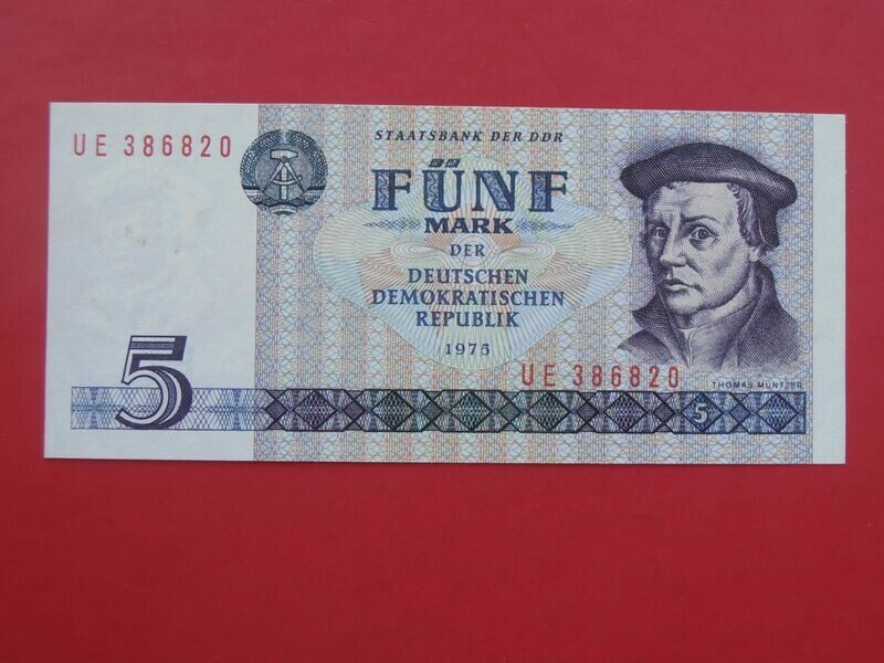 German Democratic Republic 5 Marks  -  1975