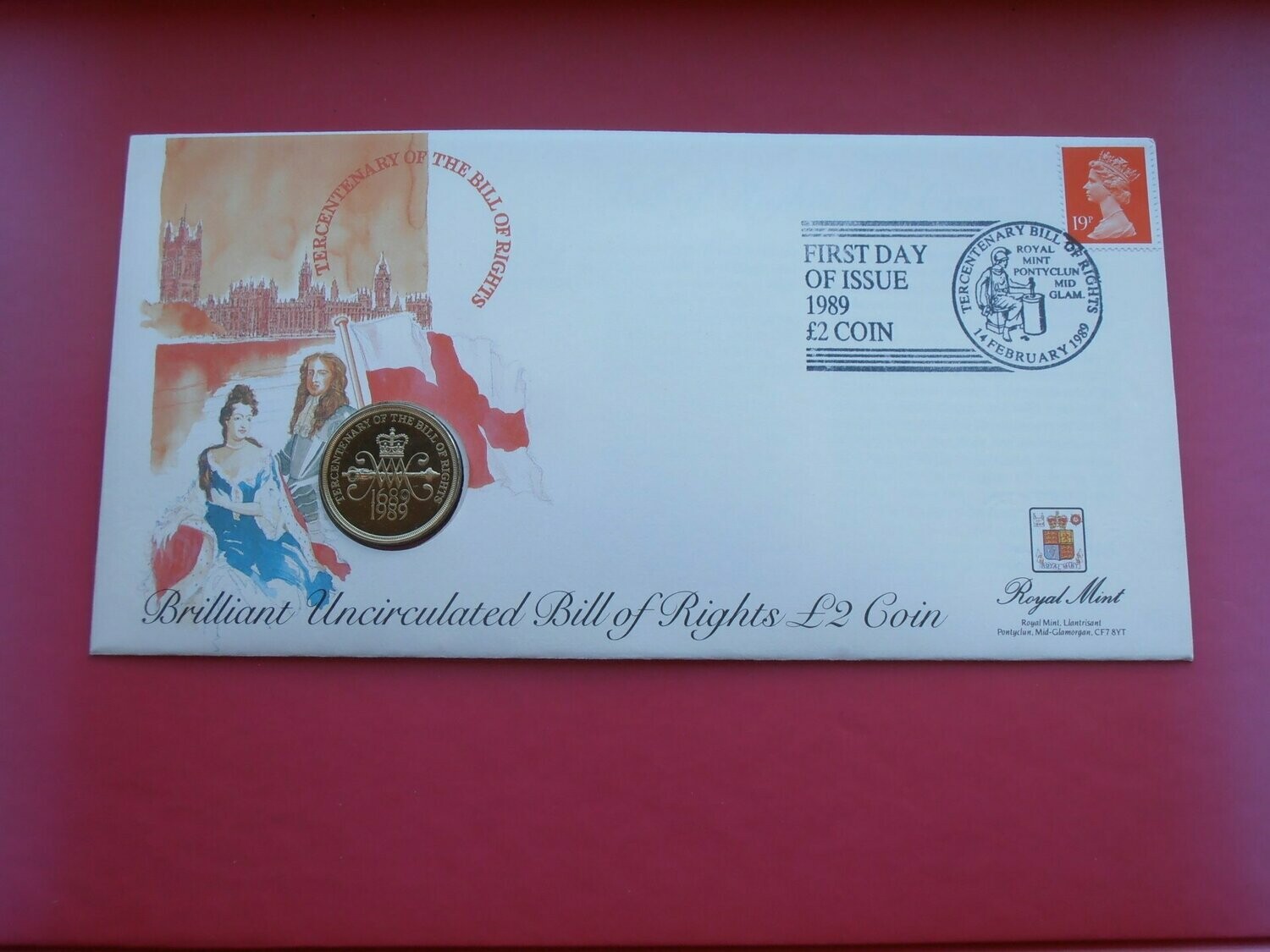 1989 £2 Coin First Day Cover Bill of Rights