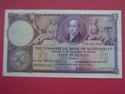 Commercial Bank of Scotland £5 - 1956