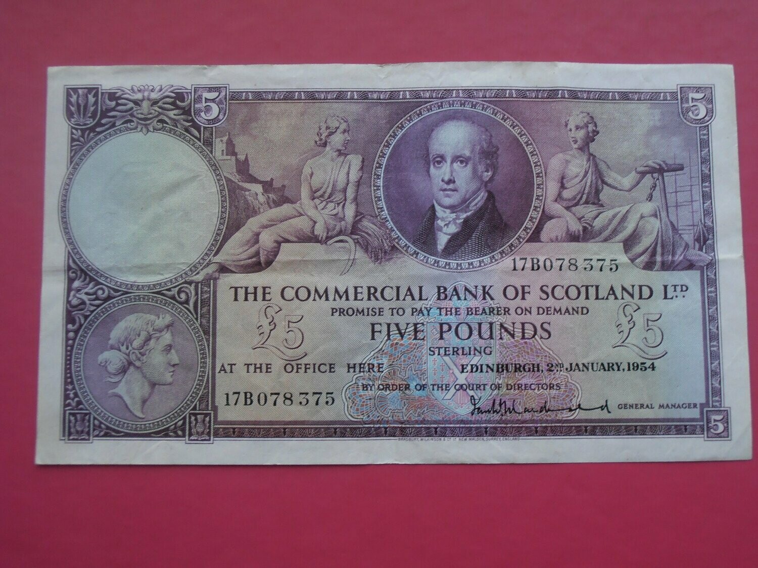 Commercial Bank of Scotland £5 - 1954