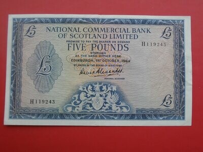 National Commercial Bank £5 - 1964