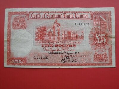 North of Scotland Bank £5 - 1944