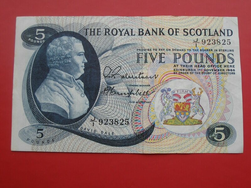 Royal Bank of Scotland £5  -  1966 David Dale