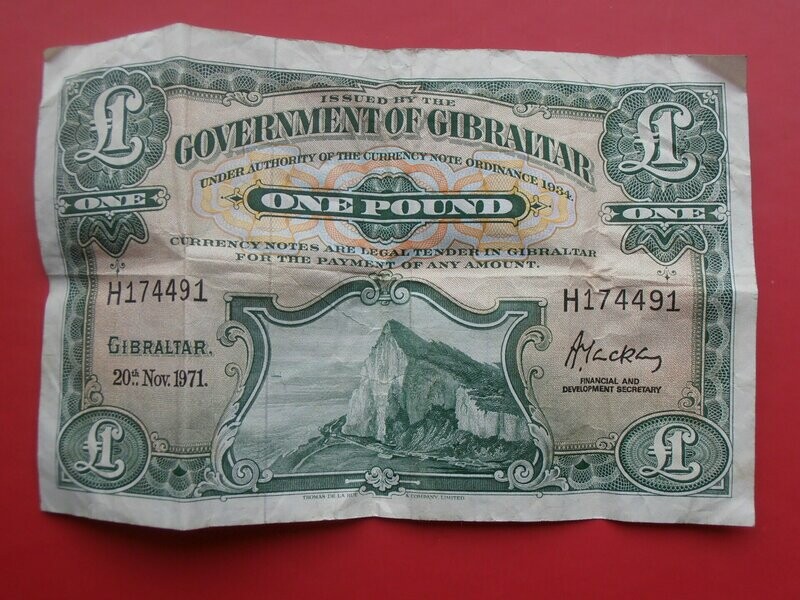 Gibraltar £1 - 1971  Scarce