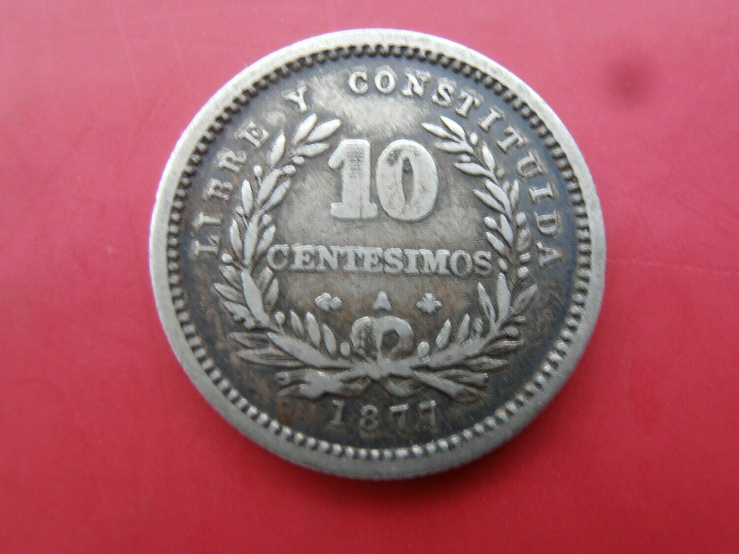 Uruguay 10 Centesimos  -  1877