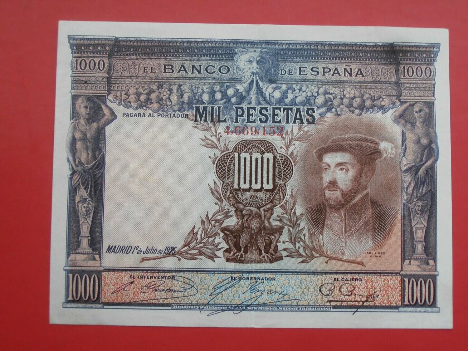 Spain 1000 Pesetas  -  1925