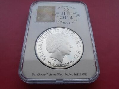 Five Pound Silver Proof Crown - 2014 (1st Birthday Prince George)