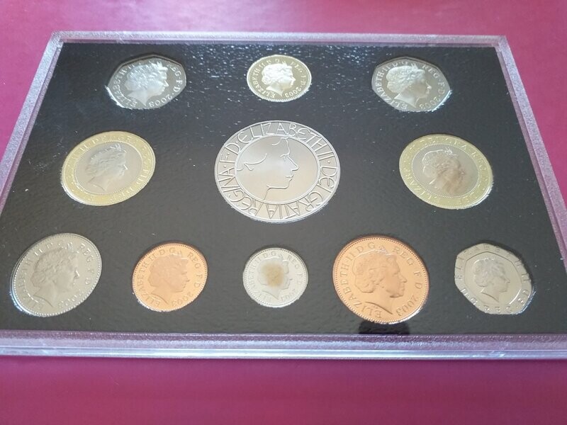 2003  -  Proof Set (Red Leather Case)