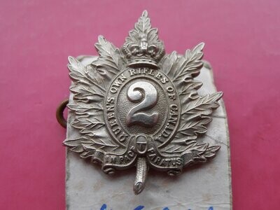2nd Queens own Rifles of Canada Collar Badge
