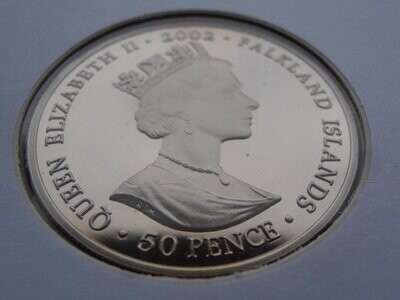 Falkland Islands 50 Pence First Day Coin Cover - 2002