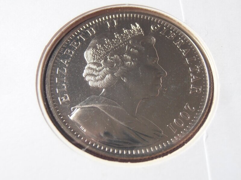 Gibraltar 1 Crown First Day Coin Cover  -  2001