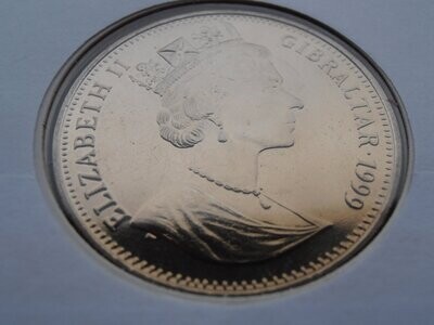 Gibraltar 1 Crown First Day Coin Cover - 1999
