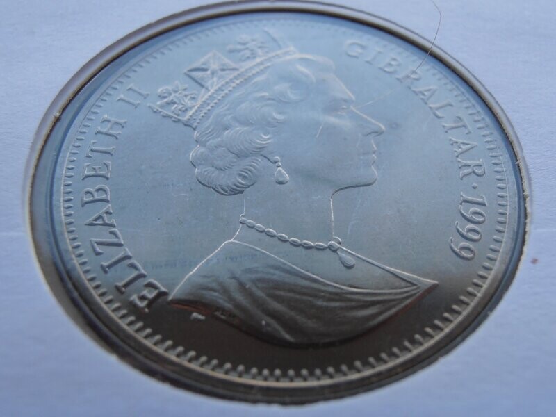 Gibraltar 1 Crown  First Day Coin Cover -  1999