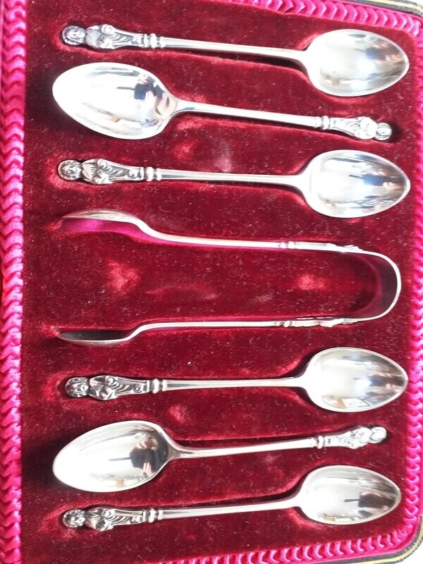Hallmarked Silver Apostle Spoons  -  1908