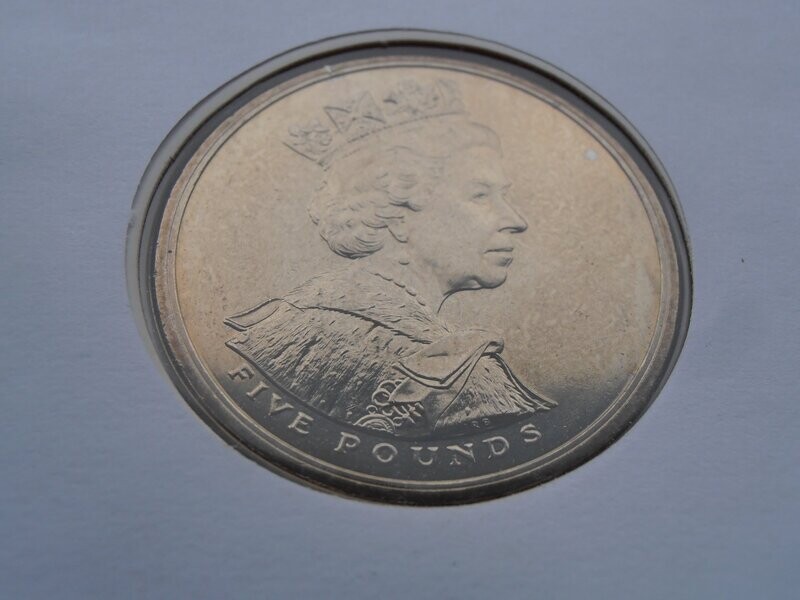 United Kingdom £5 Crown First Day Coin Cover  -  2002