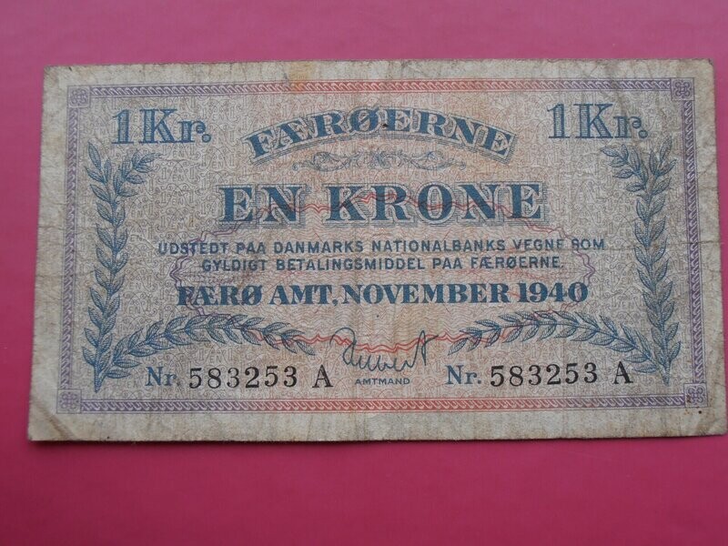 Faeroe Islands 1 Krone  -  1940