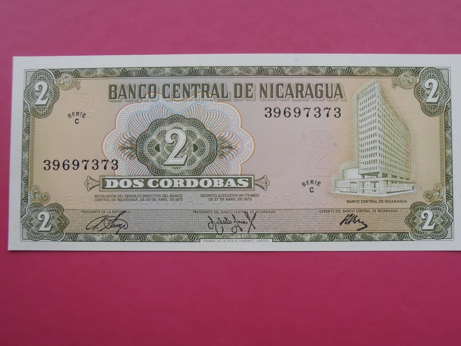 Nicaragua 2 Cordobas  -  1972